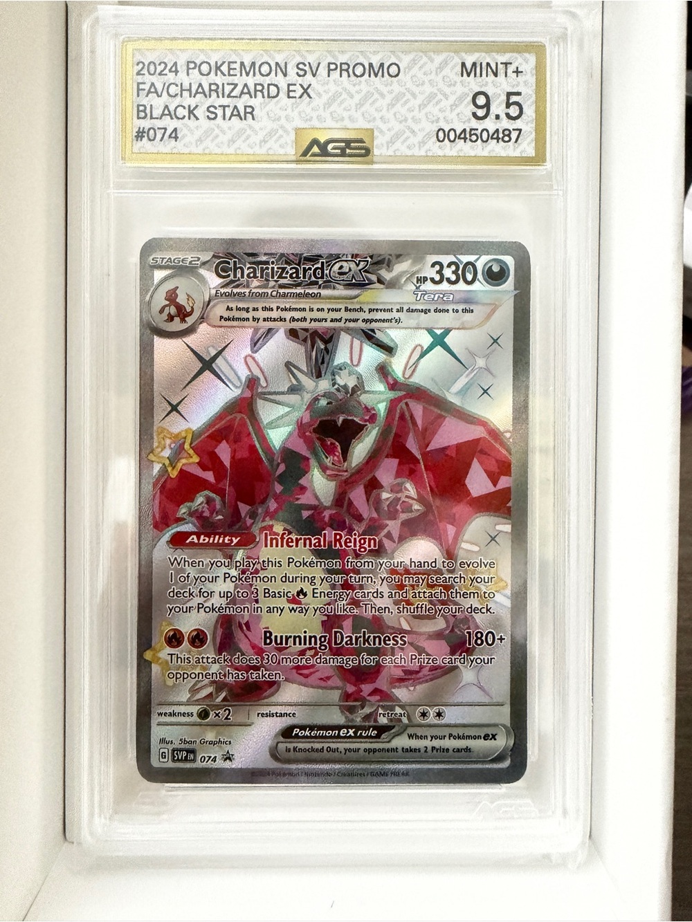 Pokemon Charizard EX Promo Holo Red Silver Pink